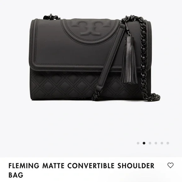 Tory Burch Purse - Fleming Blush/Cream Matte Convertible Shoulder Bag - Picture 1 of 10